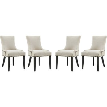 Marquis Beige Dining Chair Fabric Set of 4