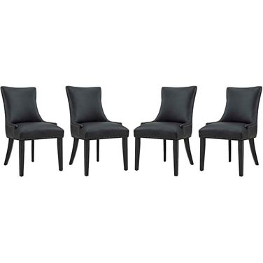 Marquis Black Dining Chair Faux Leather Set of 4