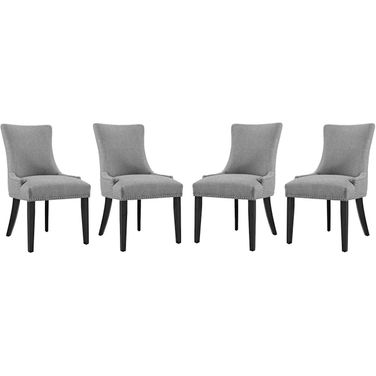 Marquis Light Gray Dining Chair Fabric Set of 4