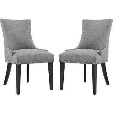 Marquis Light Gray Dining Side Chair Fabric Set of 2