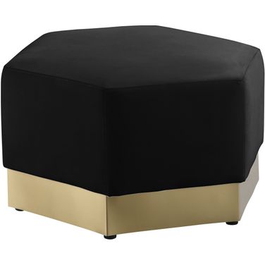Marquis Velvet Ottoman In Black