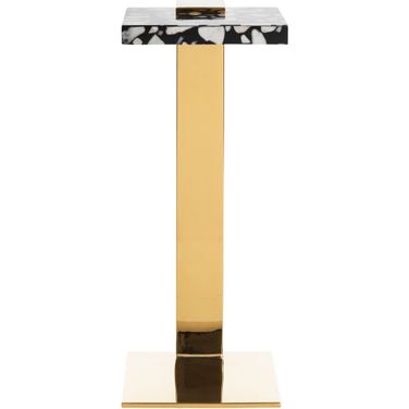Mars Acryllic Drink Table In Brass and Black