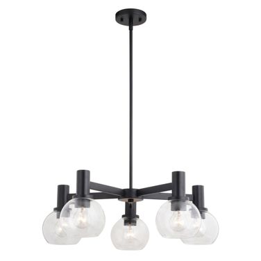 Marshall 27 Inch 5 Light Chandelier In Matte Black