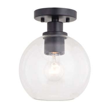 Marshall 8 Inch Semi-Flush Mount In Matte Black