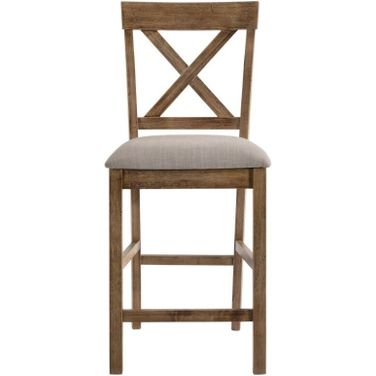Martha II Counter Height Chair (Weathered Oak) (Set of 2)