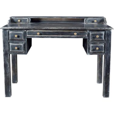 Martin 7 Drawer Desk In Black