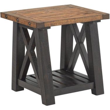 Martin Svensson Home Bolton Solid Wood End Table In Black Stain And Natural