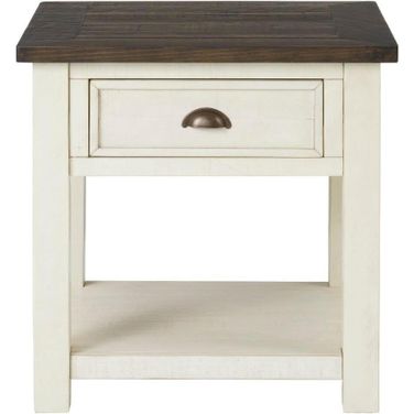 Martin Svensson Home Monterey End Table In Cream White And Brown