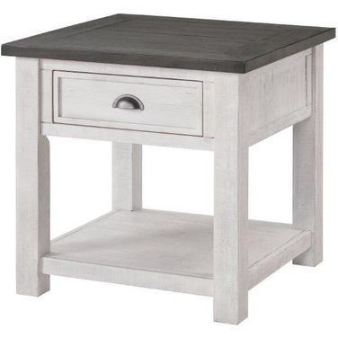 Martin Svensson Home Monterey End Table In White And Grey