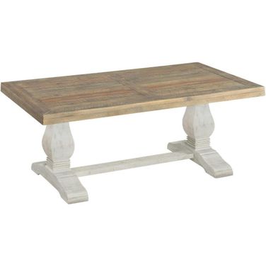 Martin Svensson Home Napa Pedestal Coffee Table In White Stain And Reclaimed Natural