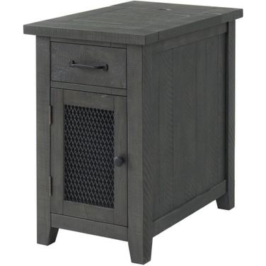Martin Svensson Home Rustic Chairside Table With Power In Grey