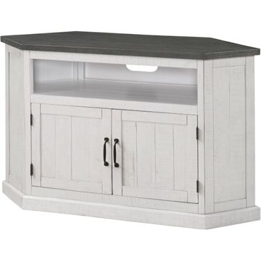 Martin Svensson Home Rustic Tv Stand In White Stain With Grey Top