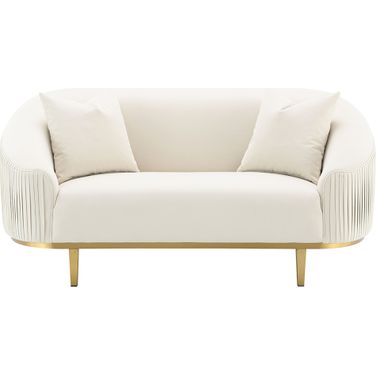 Martina Loveseat with 2 Pillows In Ivory