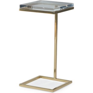 Martini Luxe Accent Table In Antique Brass