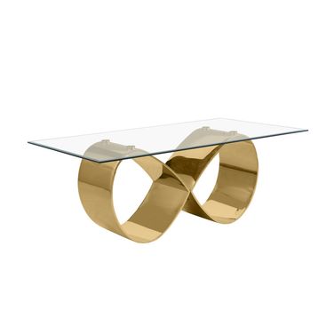 Mary Glass Dining Table In Gold
