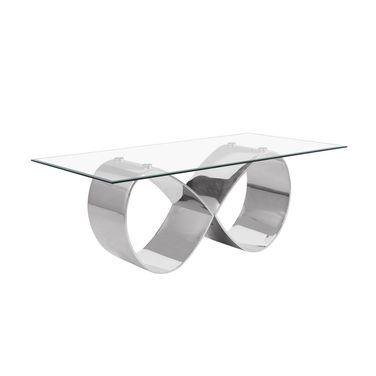 Mary Glass Dining Table In Silver