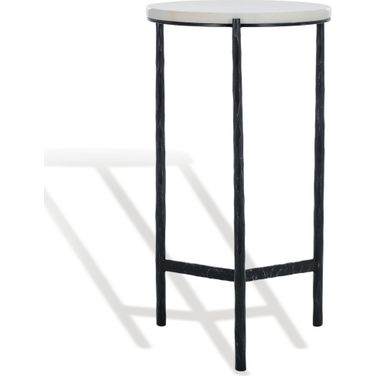 Marylou Marble Top Drink Table In Black and White
