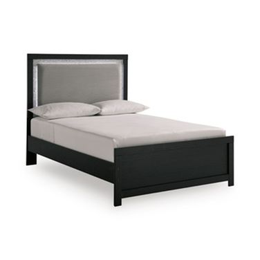 Marzoni Full Upholstered Panel Bed In Black