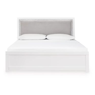 Marzoni King Upholstered Panel Bed In White