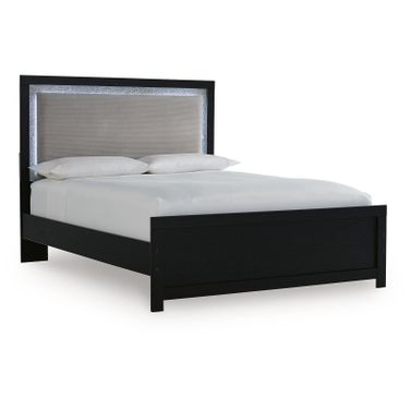 Marzoni Queen Upholstered Panel Bed In Black