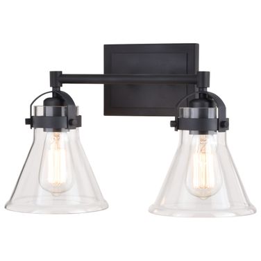 Mason 2 Light Vanity In Charcoal Black