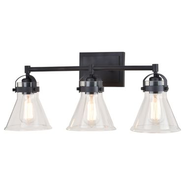 Mason 3 Light Vanity In Charcoal Black