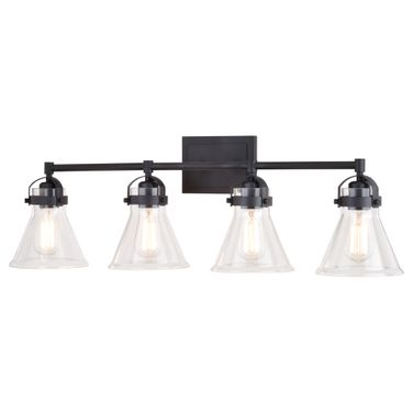 Mason 4 Light Vanity In Charcoal Black