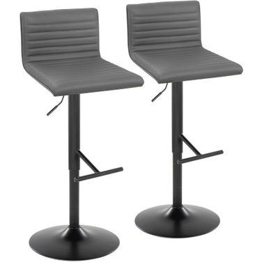 Mason Adjustable Barstool Set of 2 In Gray