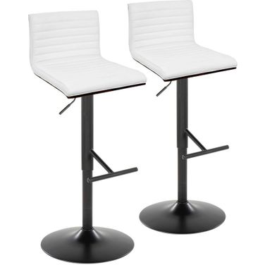 Mason Adjustable Barstool Set of 2 In White