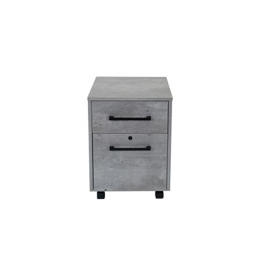Mason Two Drawer Wood Laminate File Cabinet In Concrete Gray