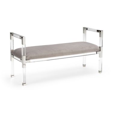 Master Suite Bench In Clear and Nickel
