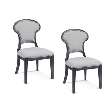 Mateo Dining Chair Set of 2 In Cerused Black and Grey