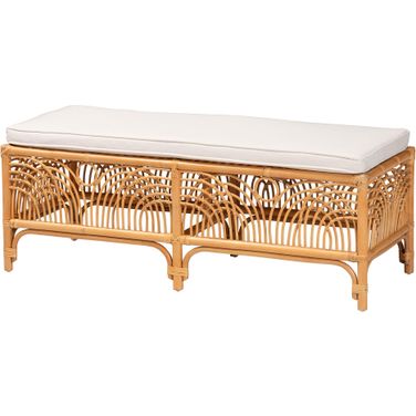 Materra Bench In Natural Brown Rattan