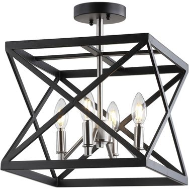 Matias Black and Nickel Flush Mount Light
