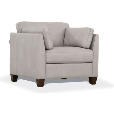 Matias Dusty White Leather Accent Chair