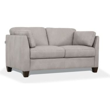 Matias Dusty White Leather Loveseat