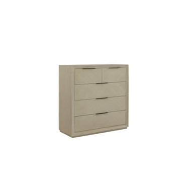 Matrix 5 Drawer Chest in Cerused Linen