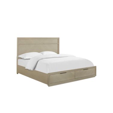 Matrix King Platform Bed in Cerused Linen