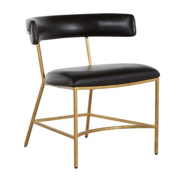Matthew Dining Chair In Dark Brown and Antique Gold