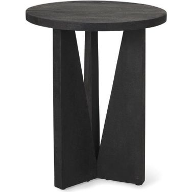 Mattius Black Wood Accent Table