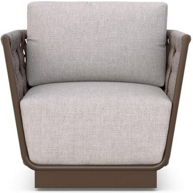 Maui Swivel Club Chair with Cushion In Fawn and Cocao