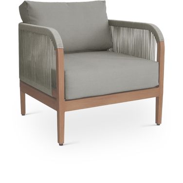 Maui Water Resistant Fabric Outdoor Patio Chair In Grey