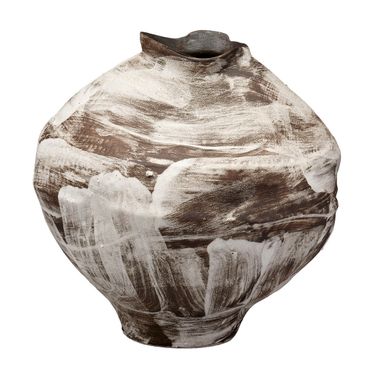 Maurice Ceramic Decorative Vase In Brown