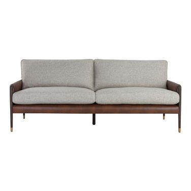 Mauti Sofa In Vault Fog and Bravo Cognac