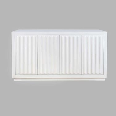 Maven 60 Inch Fluted Four Door Sideboard Storage Cabinet In White