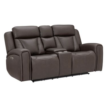 Maveric Power Zero Gravity Console Loveseat with Adjustable Headrests In Bette Coffee