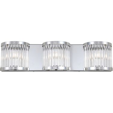 Maverick Chrome and Clear Three Light Wall Sconce