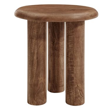 Mavina Mango Wood Side Table In Walnut