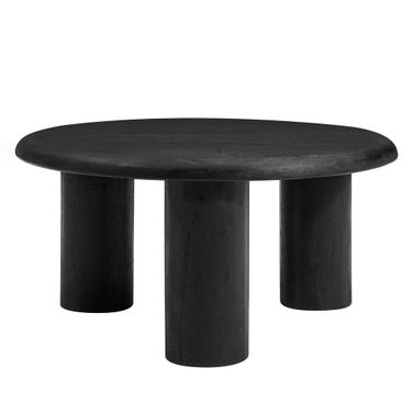 Mavina Round Mango Wood Coffee Table In Black