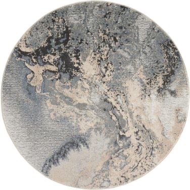 Maxell Grey 5'3" x 5'3" Round Area Rug